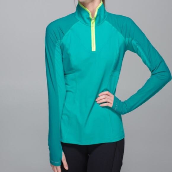 Lululemon Trail Bound women's size 4 1/2 zip blue mesh luxtreme cold weather run - Picture 1 of 14